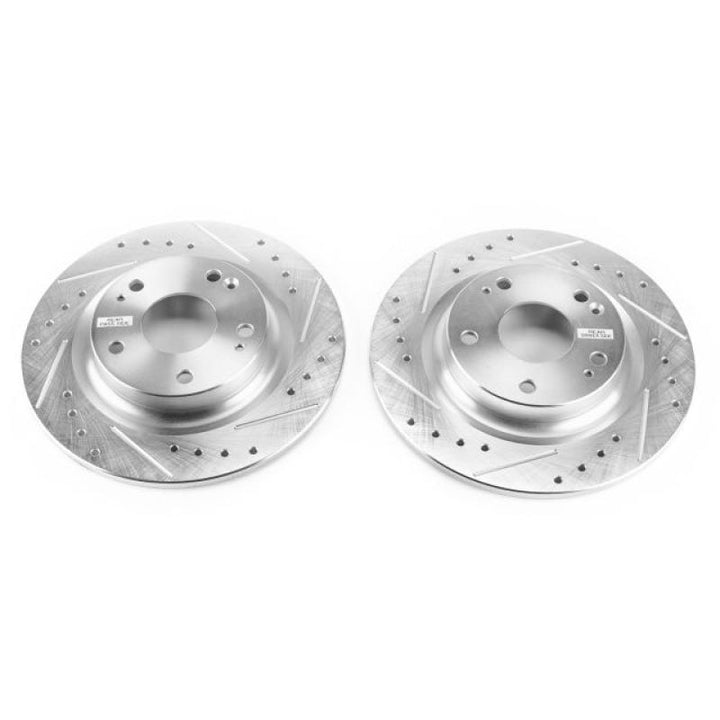Power Stop 17-18 Honda Civic Si Rear Evolution Drilled & Slotted Rotors - Pair - Bull Strap