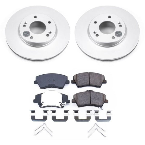 Power Stop 17-19 Hyundai Ioniq Front Z17 Evolution Geomet Coated Brake Kit - Bull Strap