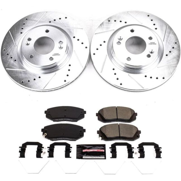 Power Stop 18-19 Hyundai Kona Front Z23 Evolution Sport Brake Kit - Bull Strap