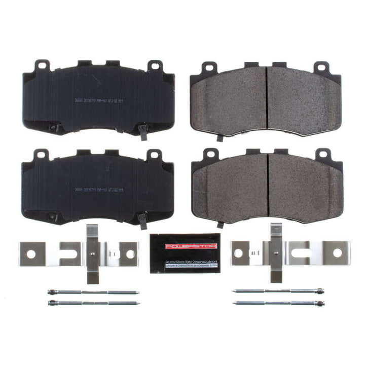 Power Stop 18-19 Jeep Grand Cherokee Front Z23 Evolution Sport Brake Pads w/Hardware - Bull Strap