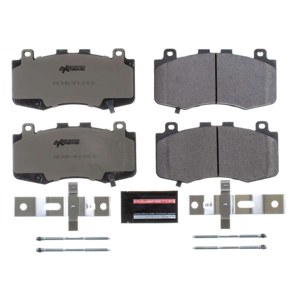 Power Stop 18-19 Jeep Grand Cherokee Front Z26 Extreme Street Brake Pads w/Hardware - Bull Strap