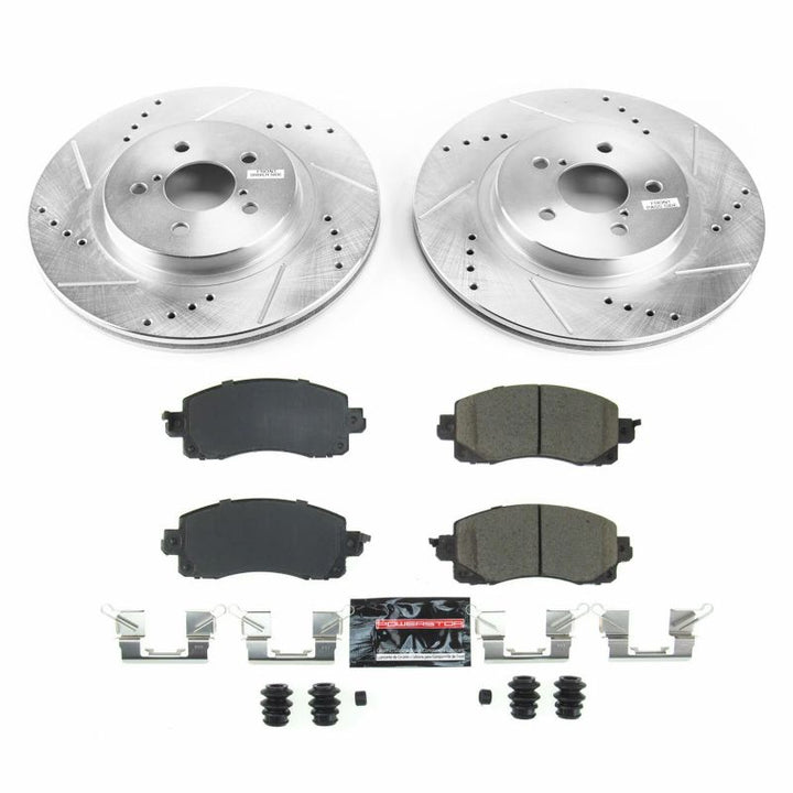 Power Stop 18-19 Subaru Crosstrek Front Z23 Evolution Sport Brake Kit - Bull Strap