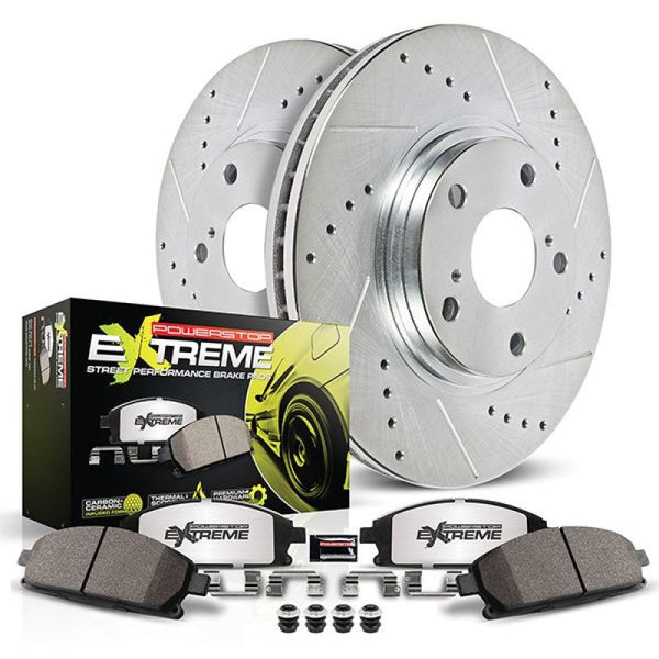 Power Stop 18-20 Kia Stinger Front Z26 Street Warrior Brake Kit - Bull Strap