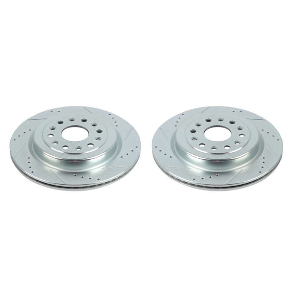 Power Stop 19-20 Ram 1500 Rear Evolution Drilled & Slotted Rotors - Pair - Bull Strap