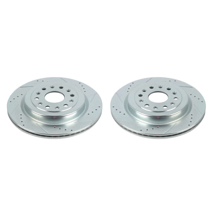 Power Stop 19-20 Ram 1500 Rear Evolution Drilled & Slotted Rotors - Pair - Bull Strap