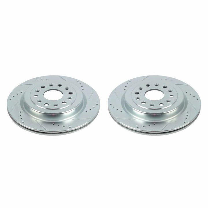 Power Stop 19-20 Ram 1500 Rear Evolution Drilled & Slotted Rotors - Pair - Bull Strap