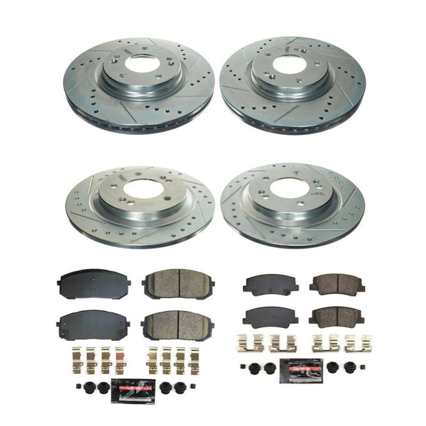 Power Stop 20-22 Hyundai Sonata Front & Rear Z23 Evolution Brake Kit - Bull Strap
