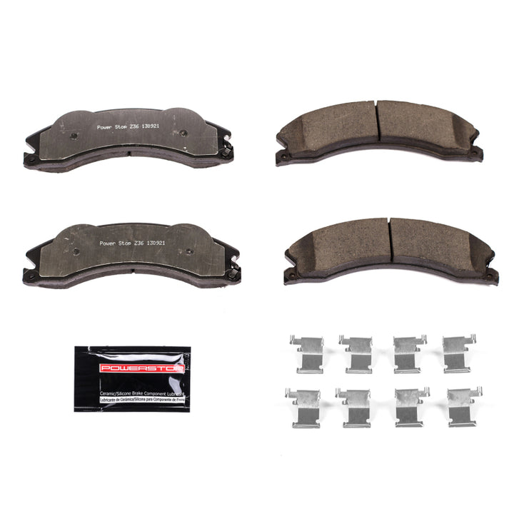 Power Stop 2011 Chevrolet Silverado 2500 HD Front or Rear Z36 Truck & Tow Brake Pads w/Hardware - Bull Strap
