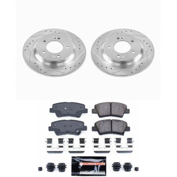 Power Stop 2015 Hyundai Sonata Rear Z23 Evolution Sport Brake Kit - Bull Strap