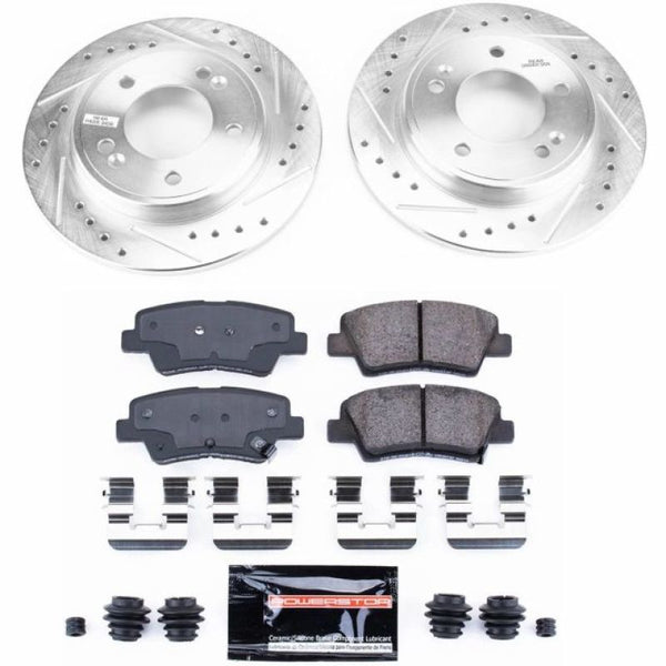 Power Stop 2019 Hyundai Veloster Rear Z23 Evolution Sport Brake Kit - Bull Strap