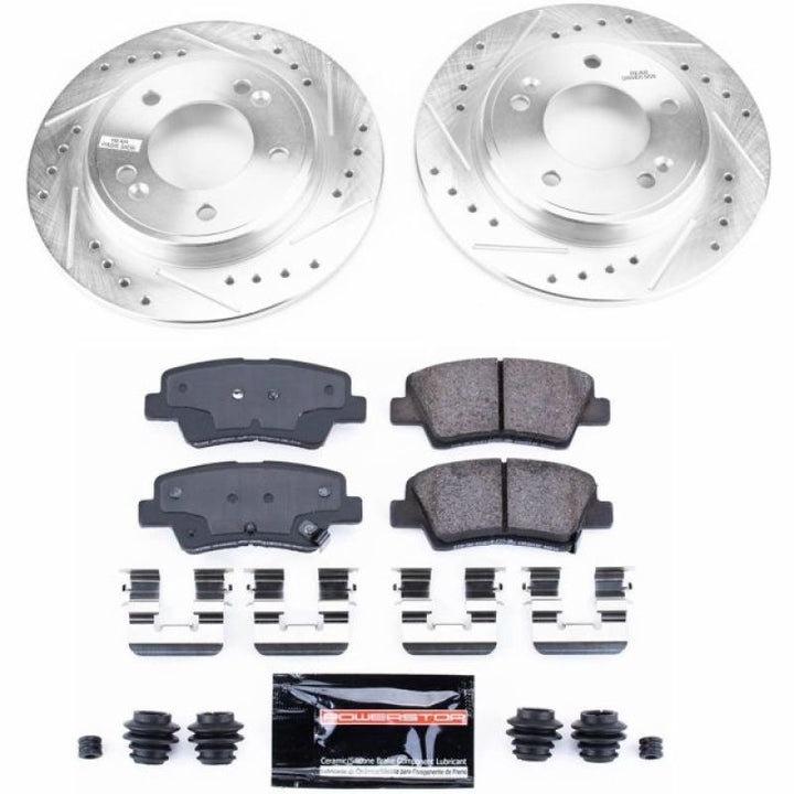 Power Stop 2019 Hyundai Veloster Rear Z23 Evolution Sport Brake Kit - Bull Strap