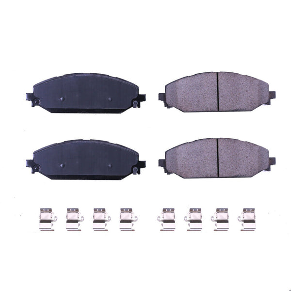 Power Stop 2019 Ram 1500 Front Z17 Evolution Ceramic Brake Pads w/Hardware - Bull Strap