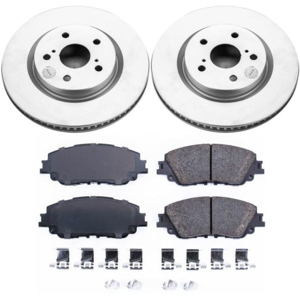 Power Stop 2019 Toyota Avalon Front Z17 Evolution Geomet Coated Brake Kit - Bull Strap
