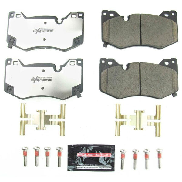 Power Stop 2020 Chevrolet Corvette Front Z26 Extreme Street Brake Pads w/Hardware - Bull Strap