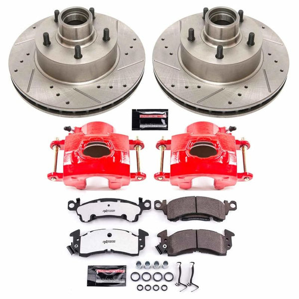 Power Stop 79-86 Buick LeSabre Front Z26 Street Warrior Brake Kit w/Calipers - Bull Strap