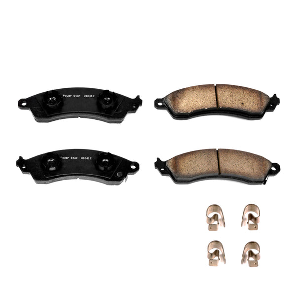 Power Stop 87-92 Chevrolet Camaro Front Z17 Evolution Ceramic Brake Pads w/Hardware - Bull Strap