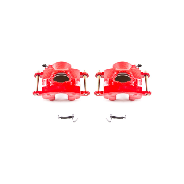 Power Stop 94-96 Chevrolet Impala Front Red Calipers w/o Brackets - Pair - Bull Strap