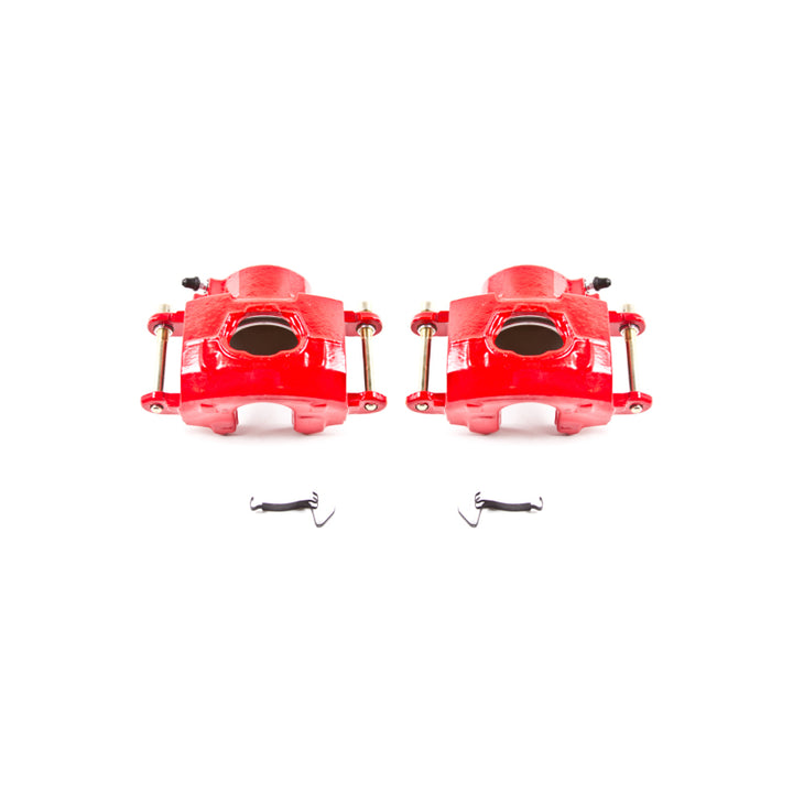 Power Stop 94-96 Chevrolet Impala Front Red Calipers w/o Brackets - Pair - Bull Strap