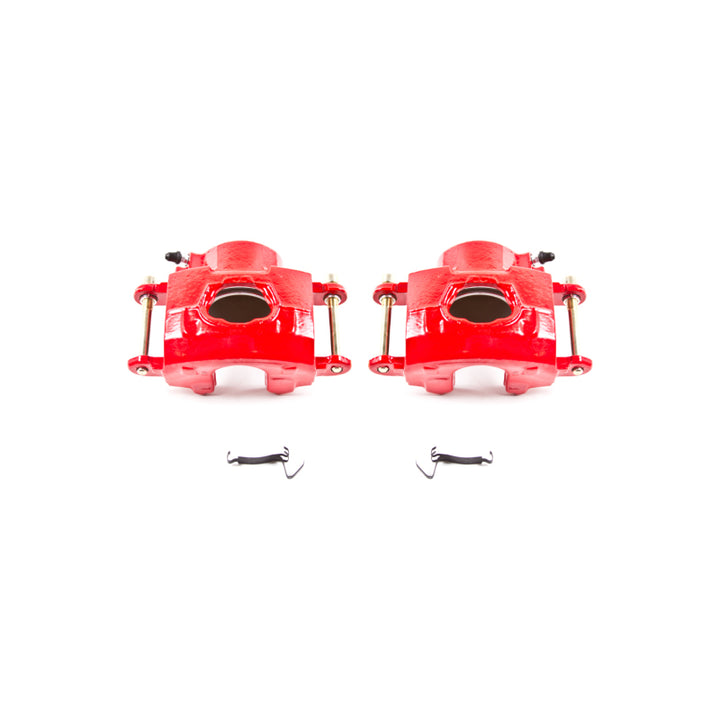 Power Stop 94-96 Chevrolet Impala Front Red Calipers w/o Brackets - Pair - Bull Strap