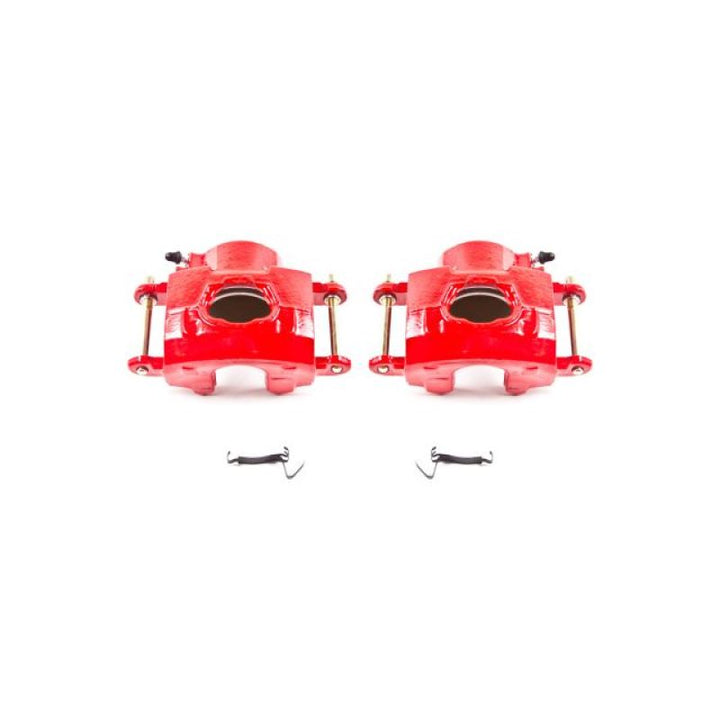 Power Stop 94-96 Chevrolet Impala Front Red Calipers w/o Brackets - Pair - Bull Strap