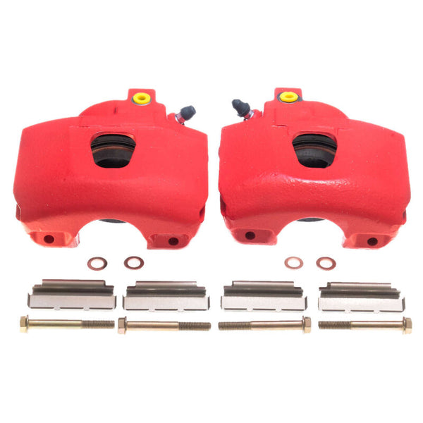 Power Stop 94-96 Ford Bronco Front Red Calipers - Pair - Bull Strap