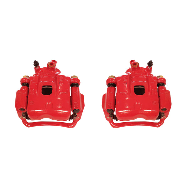 Power Stop 95-04 Toyota Tacoma Front Red Calipers w/Brackets - Pair - Bull Strap