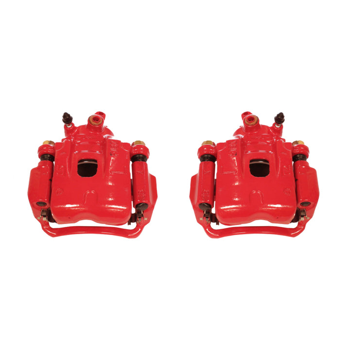 Power Stop 95-04 Toyota Tacoma Front Red Calipers w/Brackets - Pair - Bull Strap