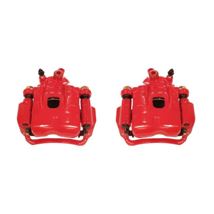 Power Stop 95-04 Toyota Tacoma Front Red Calipers w/Brackets - Pair - Bull Strap
