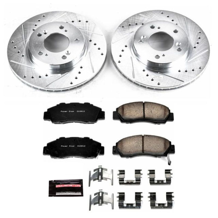 Power Stop 97-01 Acura Integra Front Z23 Evolution Sport Brake Kit - Bull Strap