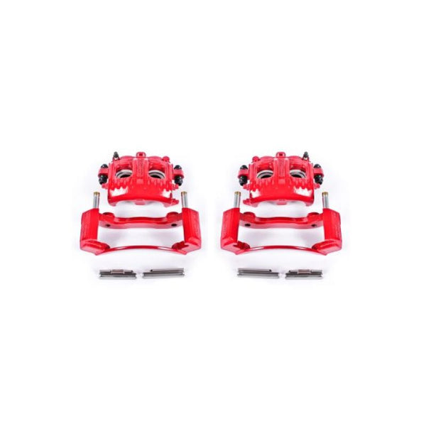 Power Stop 97-02 Ford Expedition Front Red Calipers w/Brackets - Pair - Bull Strap