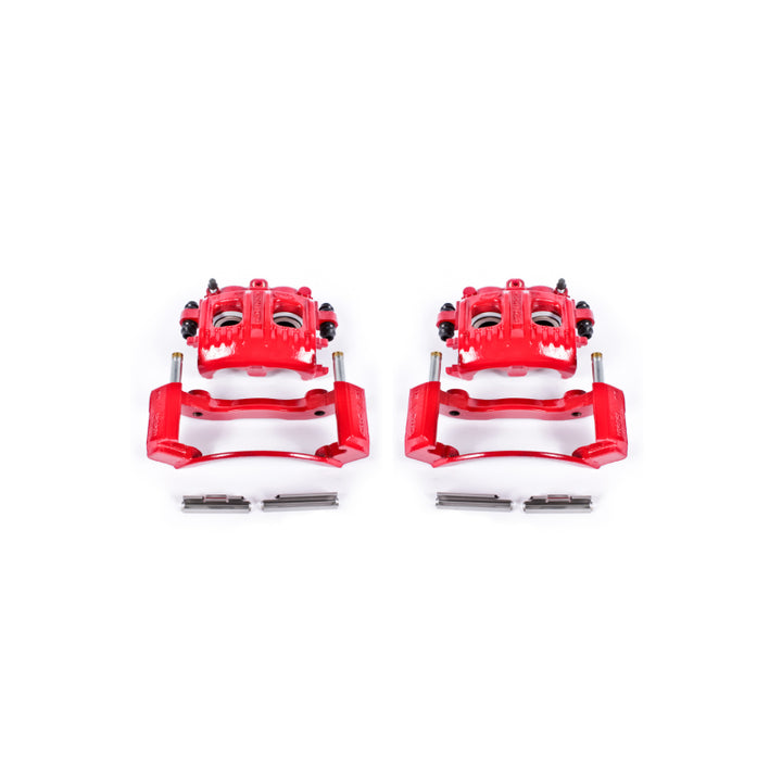 Power Stop 97-02 Ford Expedition Front Red Calipers w/Brackets - Pair - Bull Strap