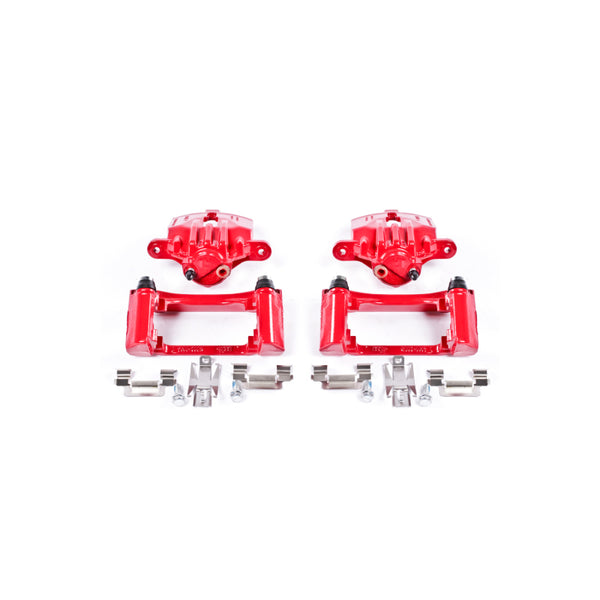 Power Stop 98-02 Chevrolet Camaro Rear Red Calipers w/Brackets - Pair - Bull Strap