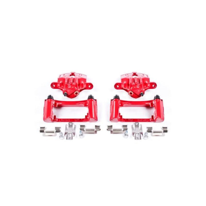 Power Stop 98-02 Chevrolet Camaro Rear Red Calipers w/Brackets - Pair - Bull Strap