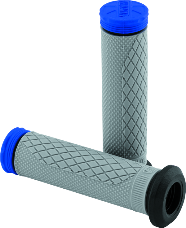 ProTaper Tri Density Full Diamond ATV Grips - Blue - Bull Strap