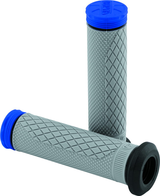 ProTaper Tri Density Full Diamond ATV Grips - Blue - Bull Strap