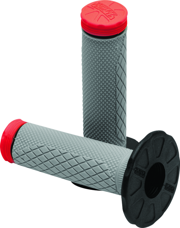 ProTaper Tri Density Full Diamond MX Grips - Red - Bull Strap