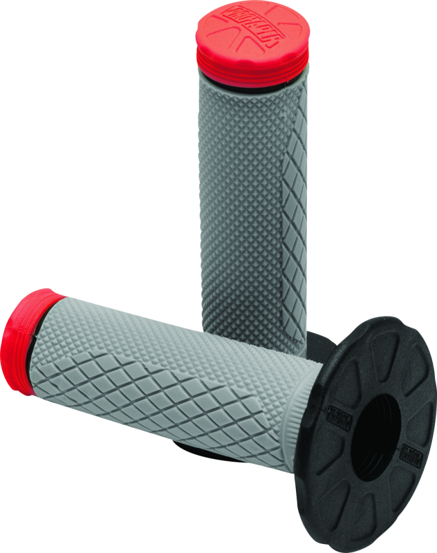 ProTaper Tri Density Full Diamond MX Grips - Red - Bull Strap
