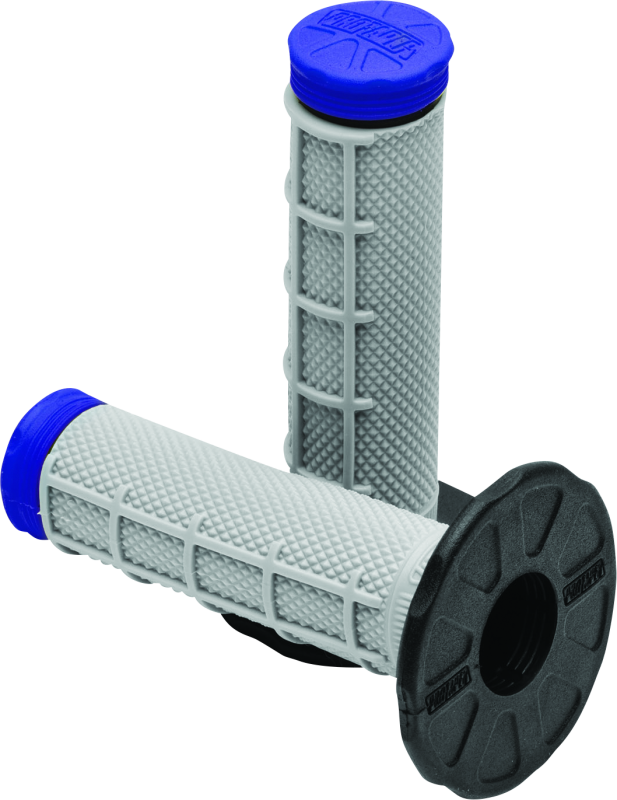 ProTaper Tri Density MX 1/2 Waffle Grips - Blue - Bull Strap