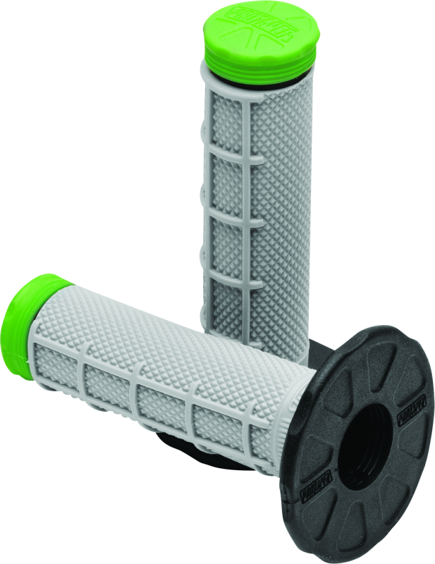 ProTaper Tri Density MX 1/2 Waffle Grips - Green - Bull Strap