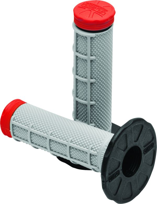 ProTaper Tri Density MX 1/2 Waffle Grips - Red - Bull Strap