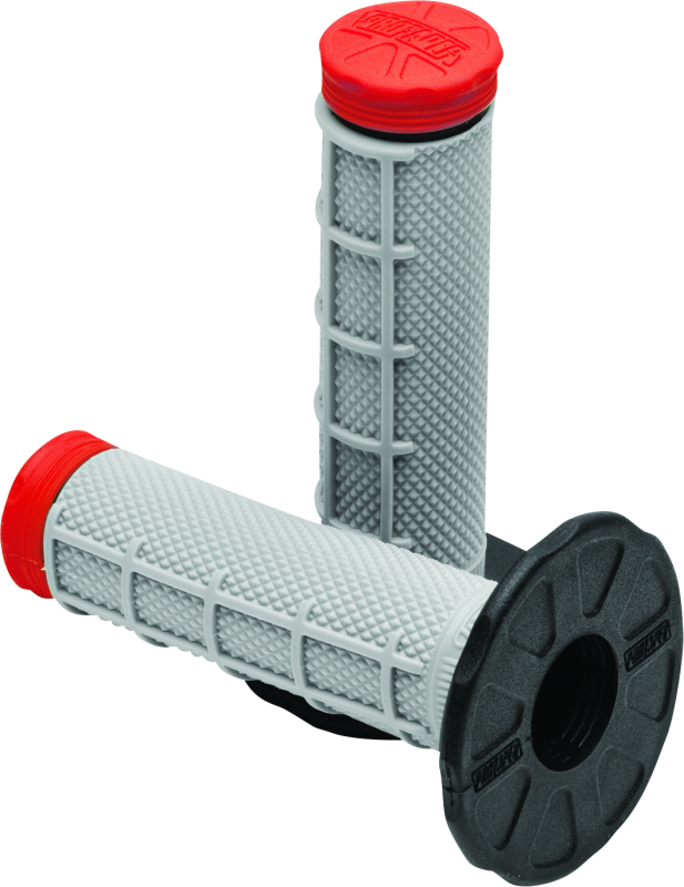 ProTaper Tri Density MX 1/2 Waffle Grips - Red - Bull Strap