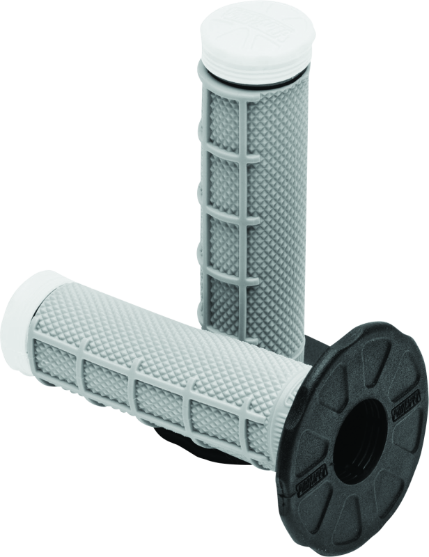 ProTaper Tri Density MX 1/2 Waffle Grips - White - Bull Strap