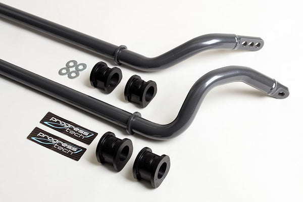Progress Tech 14-19 Chevy Corvette C7 Front/Rear Sway Bar Kit(F 32mm Tub Non-Adj / R 33.3mm Tub Adj) - Bull Strap