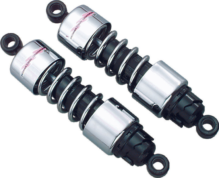 Progressive Cruiser 412 Series Shocks 12.5in - Chrome - Bull Strap
