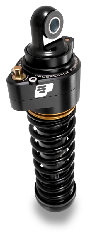 Progressive Harley Ultra Low-QPS 944 Series Shocks, 12.5in, 11in Ride Height Standard - Black / Gol - Bull Strap