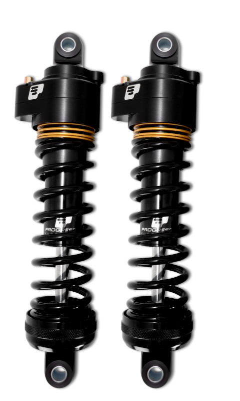 Progressive Harley Ultra Touring-QPS 944 Series Shocks, 13in, 12in Ride Height Heavy Duty - Black / - Bull Strap