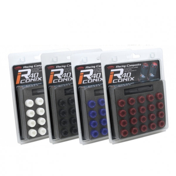 Project Kics 12X1.50 R40 Iconix Plastic Caps Black - 20 Pcs - Bull Strap