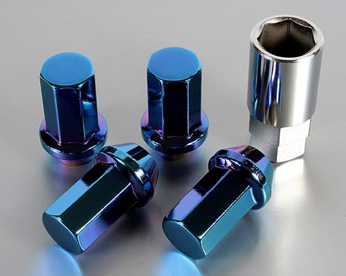 Project Kics 12X1.50 Titanium Blue Caliber Lug Nut - Bull Strap