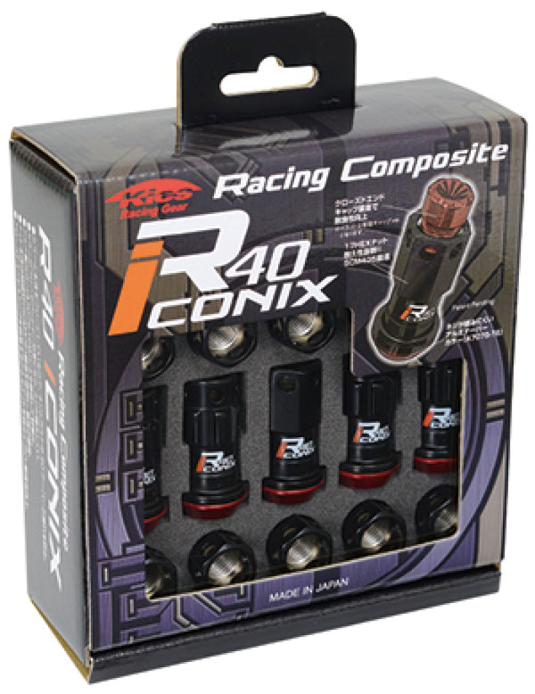 Project Kics 14X1.50 Black Lock w/ Capless Lug Nuts 16+4 - Bull Strap