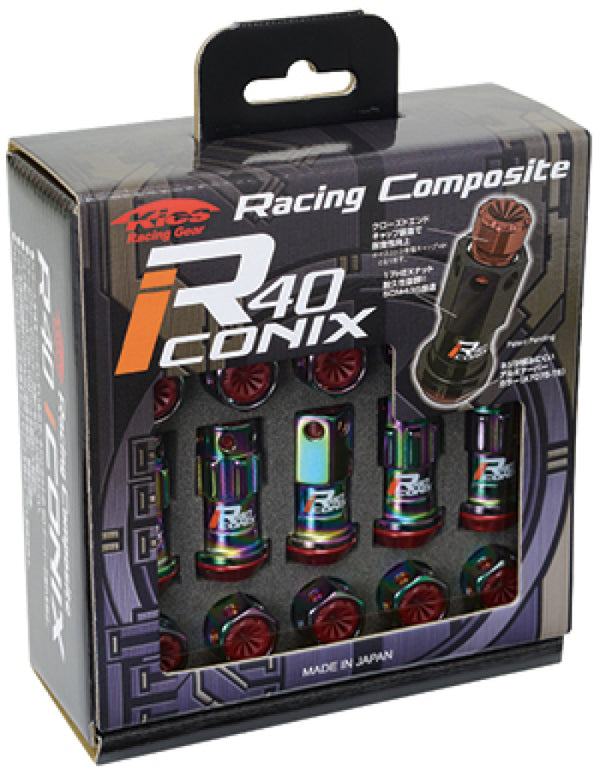 Project Kics 16+4 Locks Neo Chrome R40 Iconix w/o Plastic Cap - 14x1.50 - Bull Strap